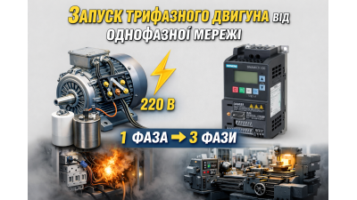 Як запустити трьохфазний двигун від однофазної мережі?