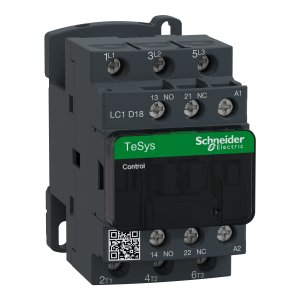 Контактор 18А, Uc: 220VAC, 1NO + 1NC, Schneider Electric