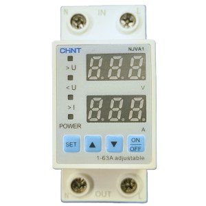 Реле напруги Chint NJVA1-63 1P+N знизу вхід, зверху вихід